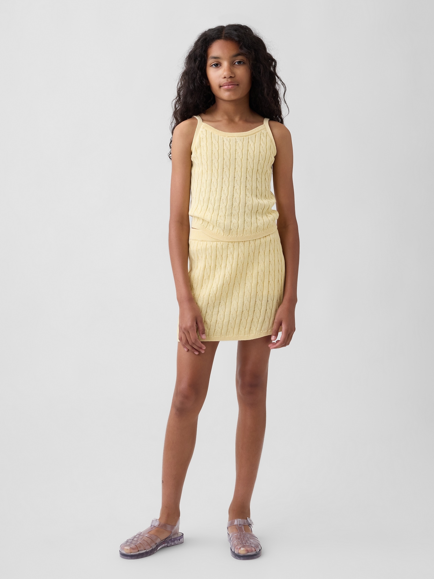 JUPE-SHIRT EN TRICOT TORSADÉ POUR ENFANT