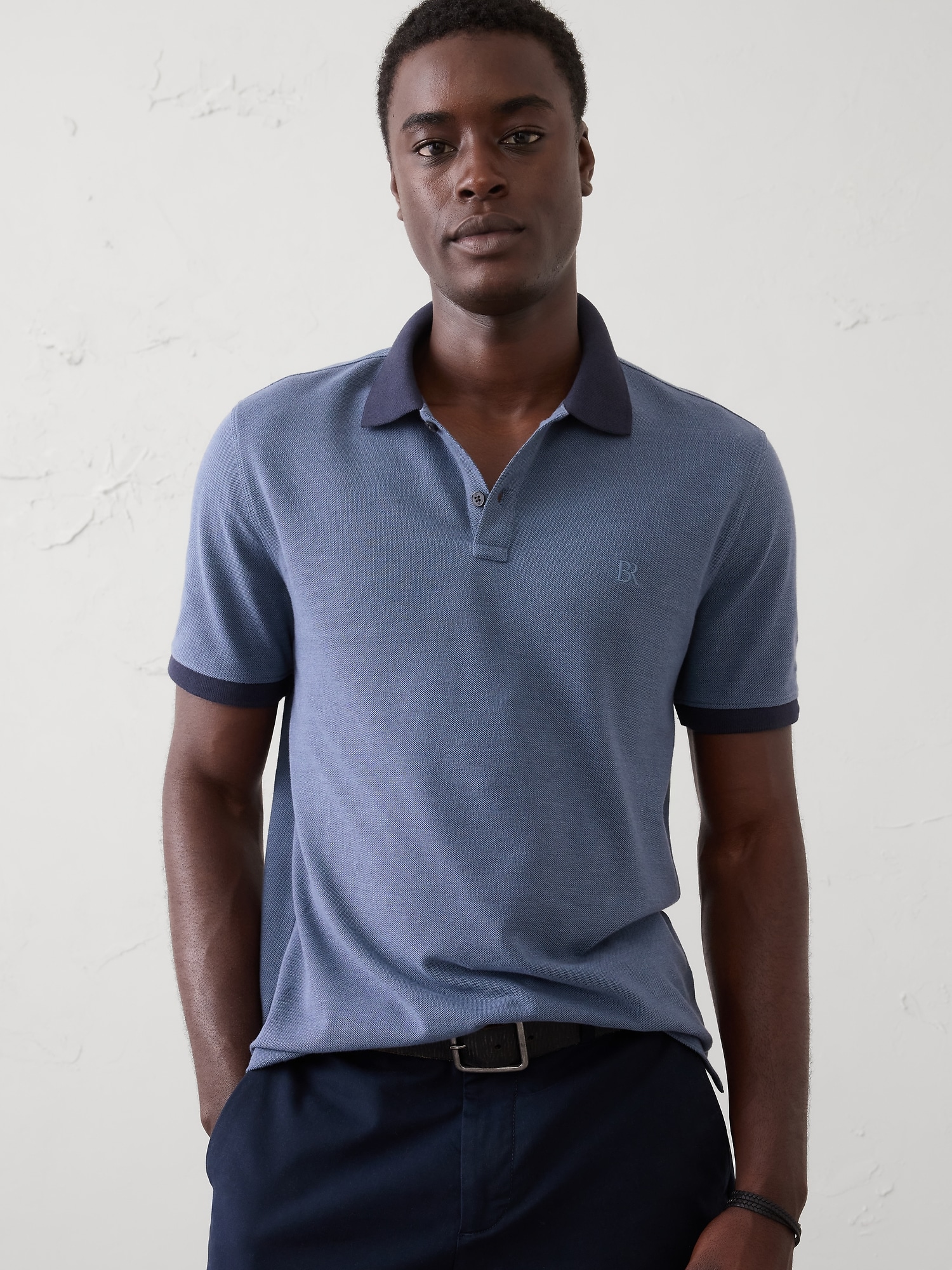 Slim-Fit Monogram Pique Polo