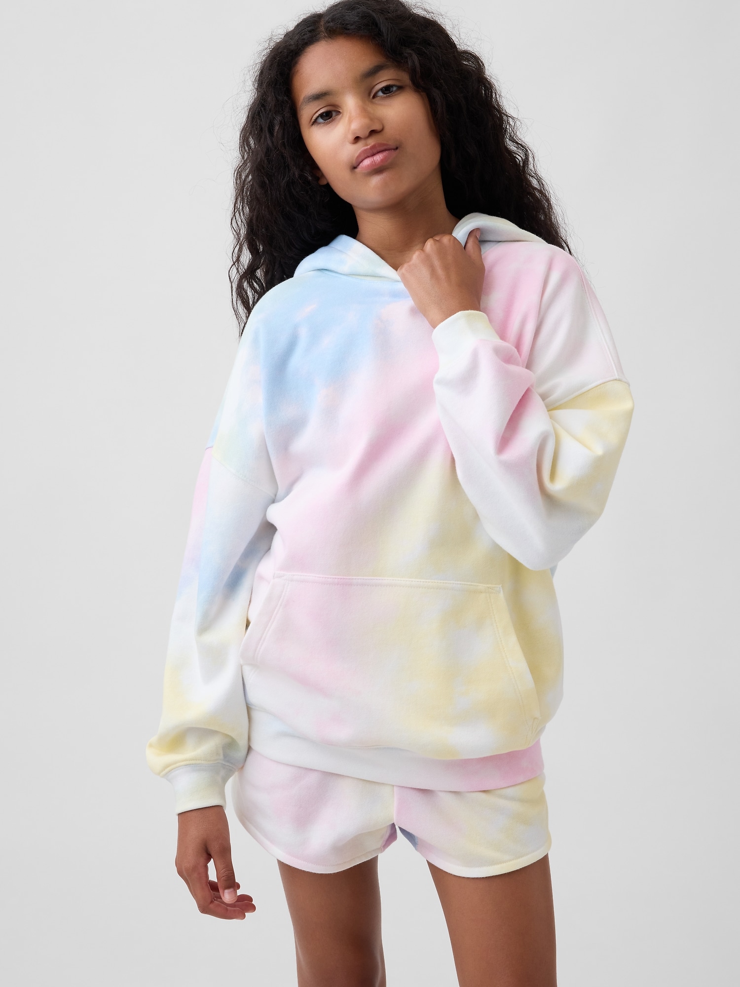 CHANDAIL À CAPUCHON SURDIMENSIONNÉ EN JERSEY BOUCLETTE VINTAGEDOUX POUR ENFANT