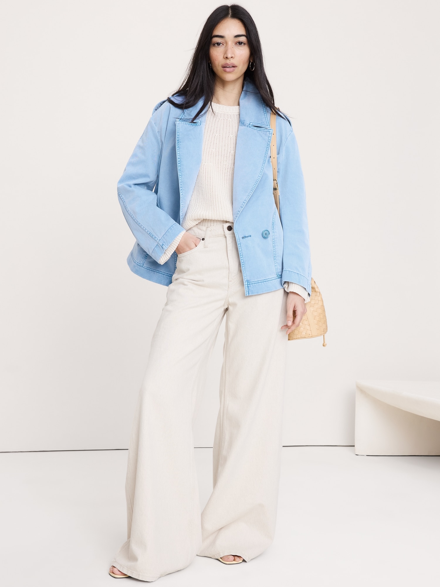 CABAN EN SERGÉ DE COTON