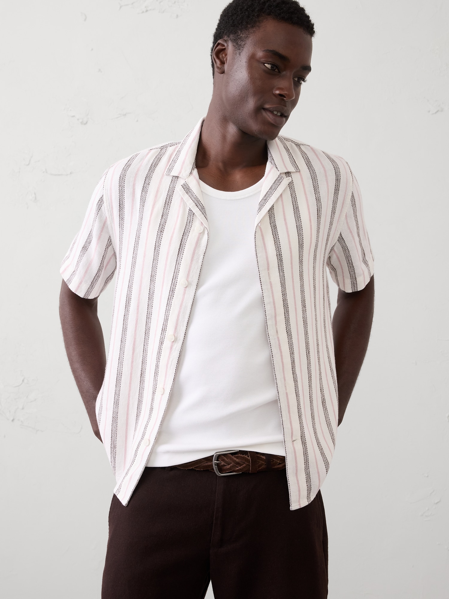 Standard-Fit Textured Resort Shirt