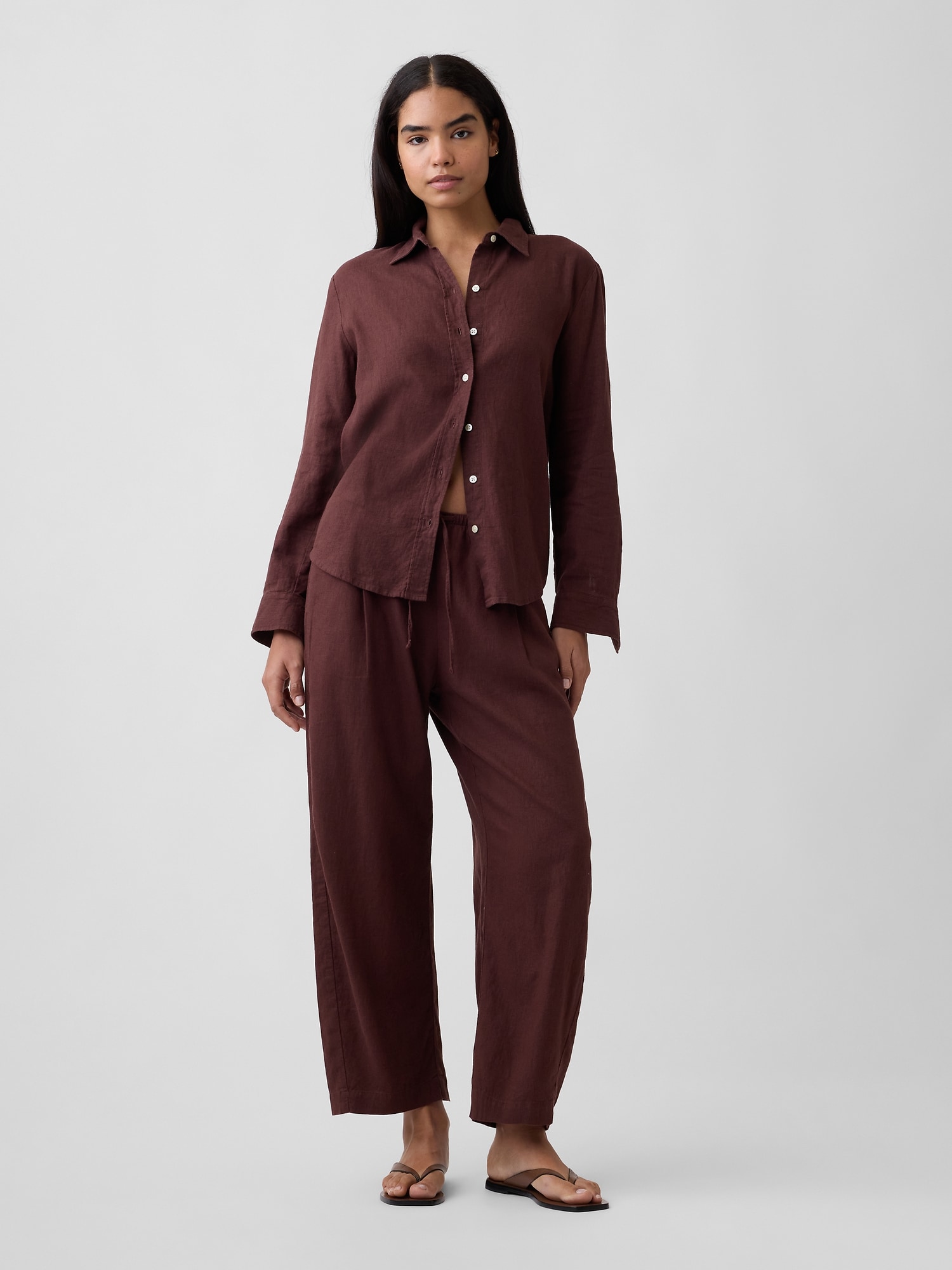 Mid Rise Pull-On Barrel Pants