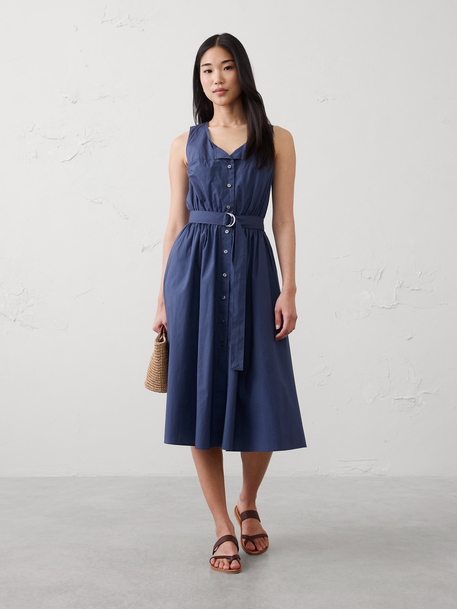 Poplin Knee-Length Dress