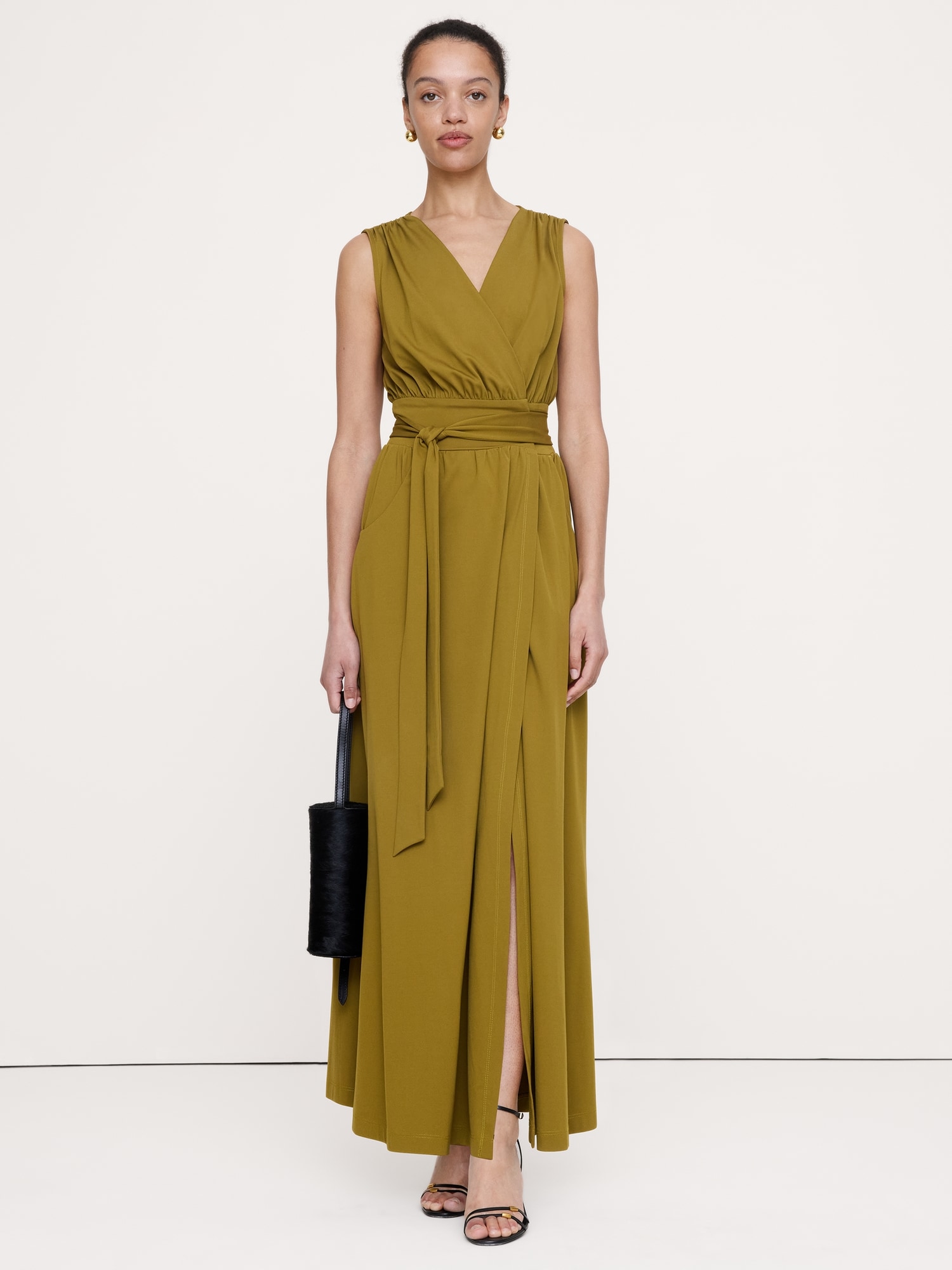Knit Wrap Maxi Dress