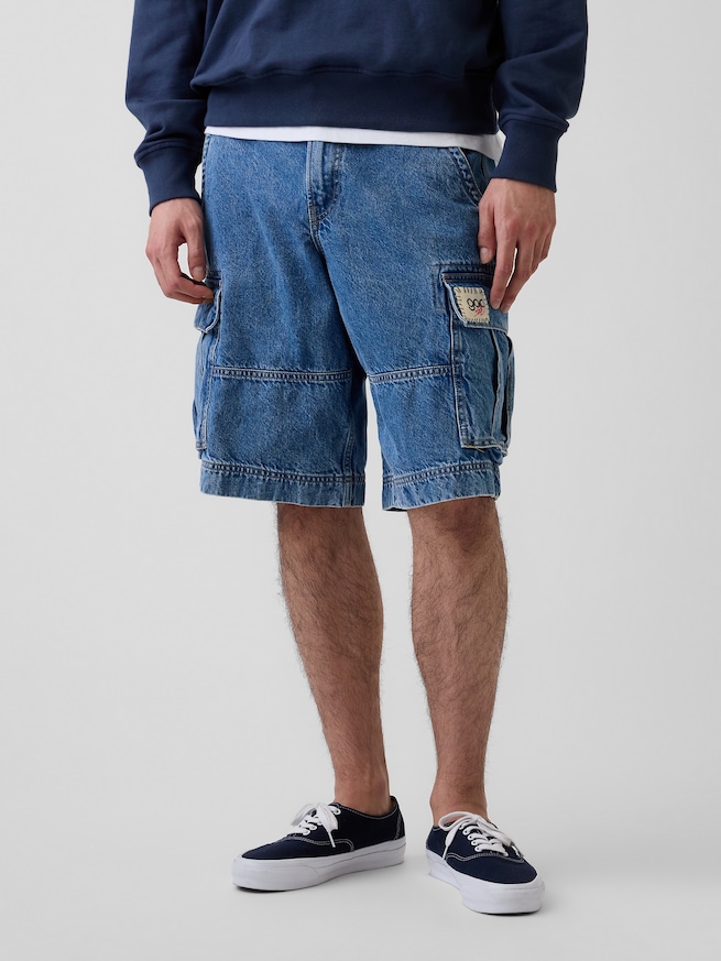 Gap &times; Sean Wotherspoon 13インチ デニムカーゴ バギーショートパンツ-3