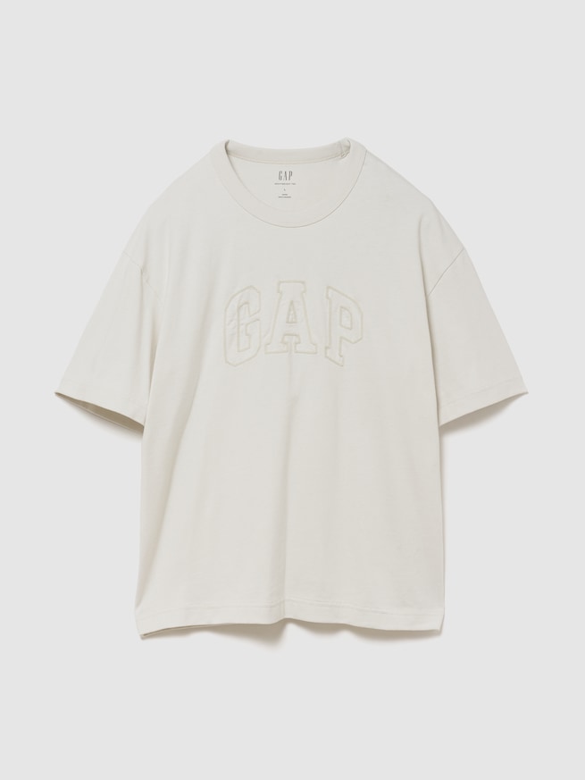 ヘビーウェイト GAPロゴ リラックスフィット クロップドTシャツ-0