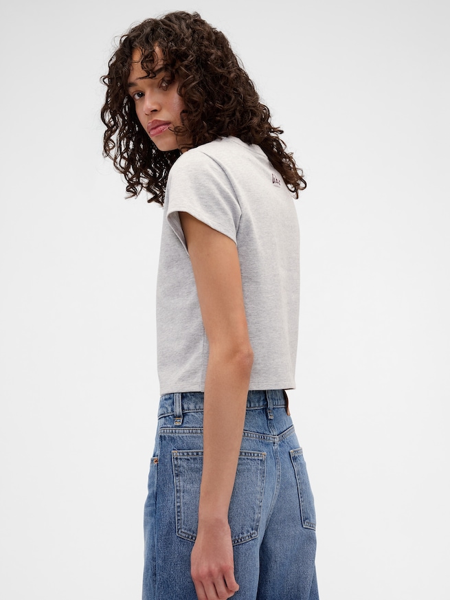 Gap x Victoria Beckham オーガニックコットン ロゴ クロップドTシャツ-2