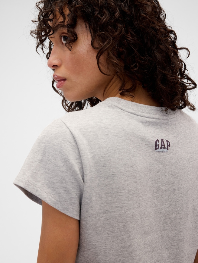 Gap x Victoria Beckham オーガニックコットン ロゴ クロップドTシャツ-3