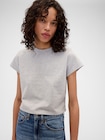 Gap x Victoria Beckham オーガニックコットン ロゴ クロップドTシャツ-0