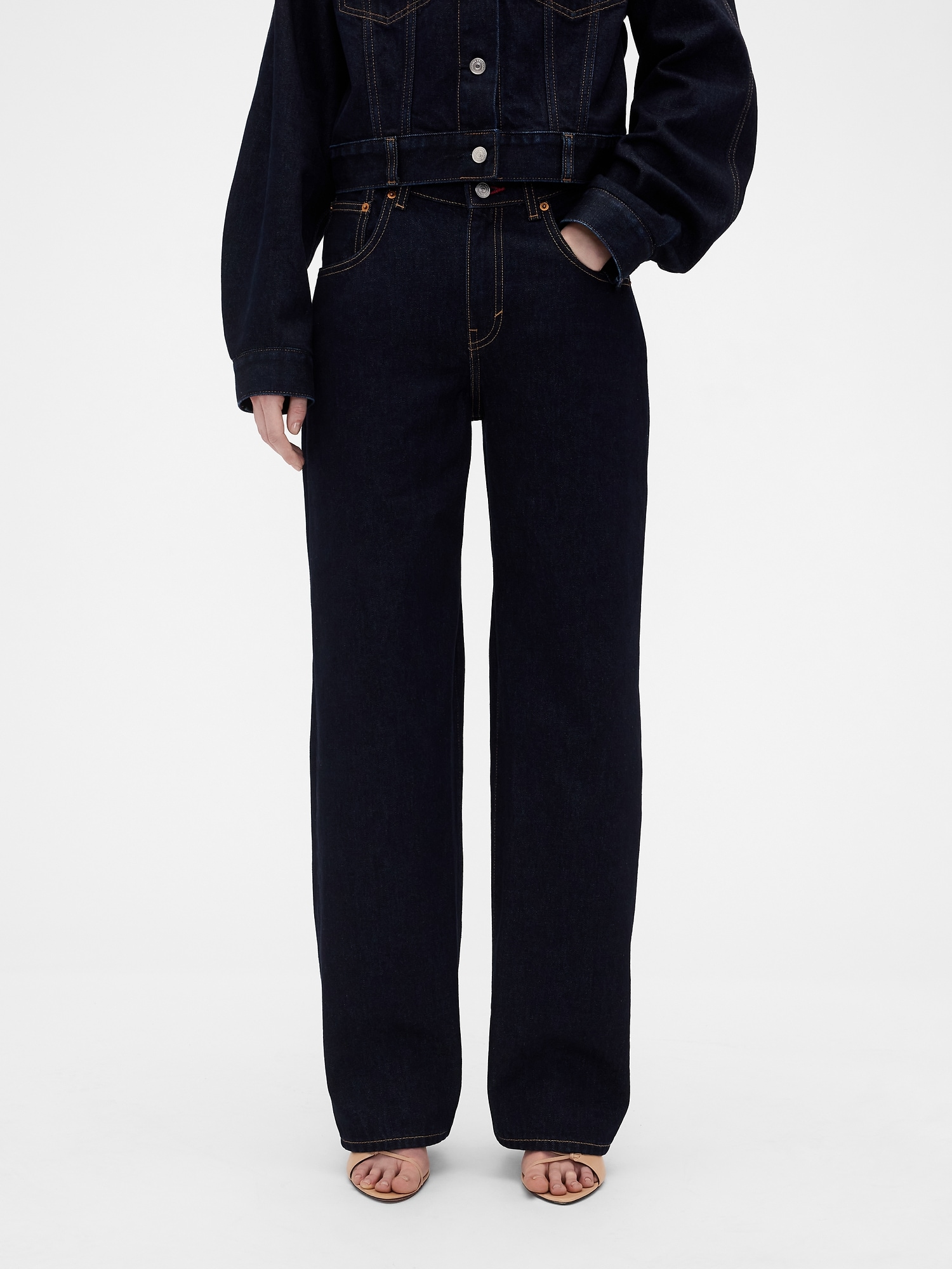 × Victoria Beckham High Rise Straight Jeans
