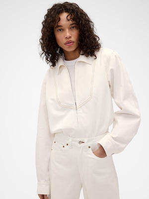 Gap &times; Victoria Beckham デニム ジップアップシャツ