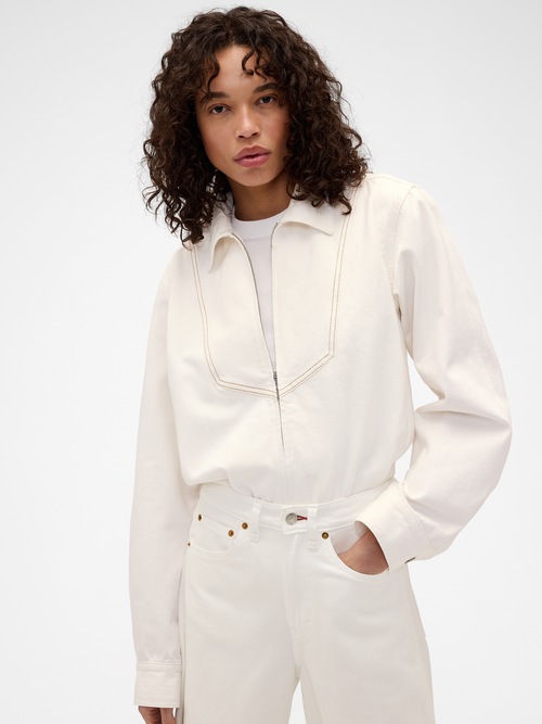 Gap &times; Victoria Beckham デニム ジップアップシャツ