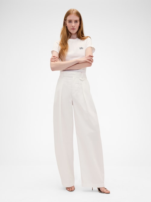 Gap &times; Victoria Beckham ハイライズ プリーツ アーチトラウザー