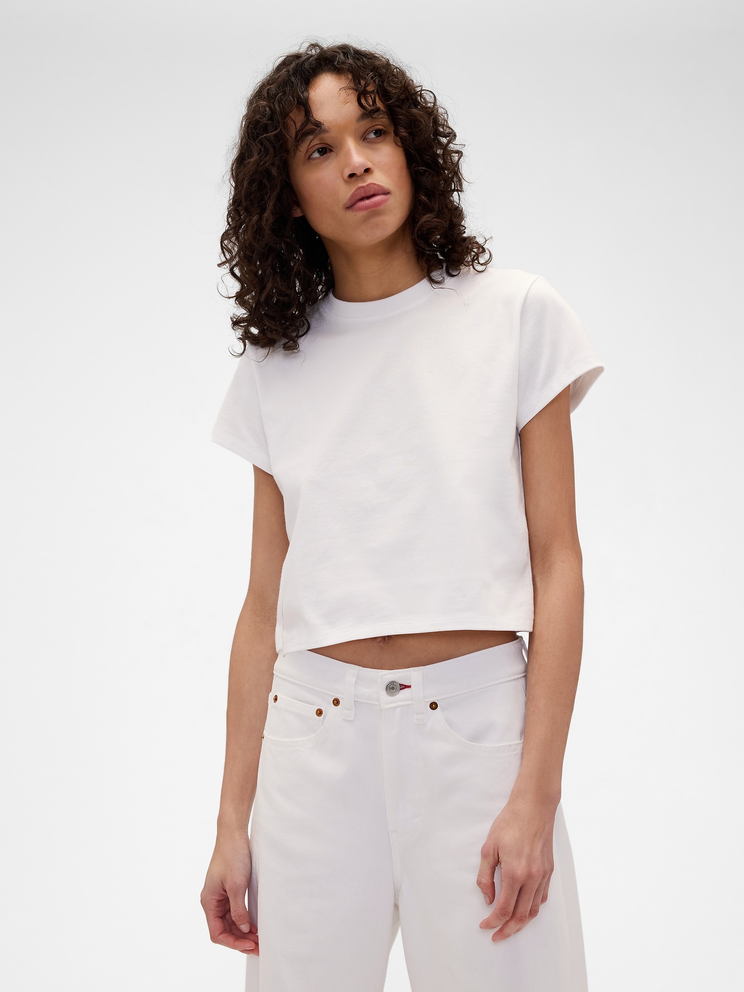 T-SHIRT COURT EN COTON BIOLOGIQUE À LOGO GAP × VICTORIA BECKHAM