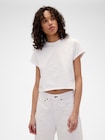 Gap x Victoria Beckham オーガニックコットン ロゴ クロップドTシャツ-0
