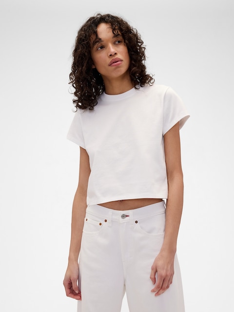 Gap × Victoria Beckham Organic Cotton Logo Crop T-Shirt