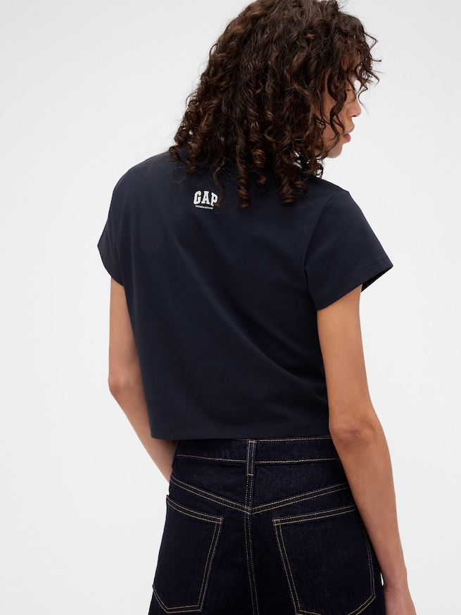 Gap x Victoria Beckham オーガニックコットン ロゴ クロップドTシャツ-2