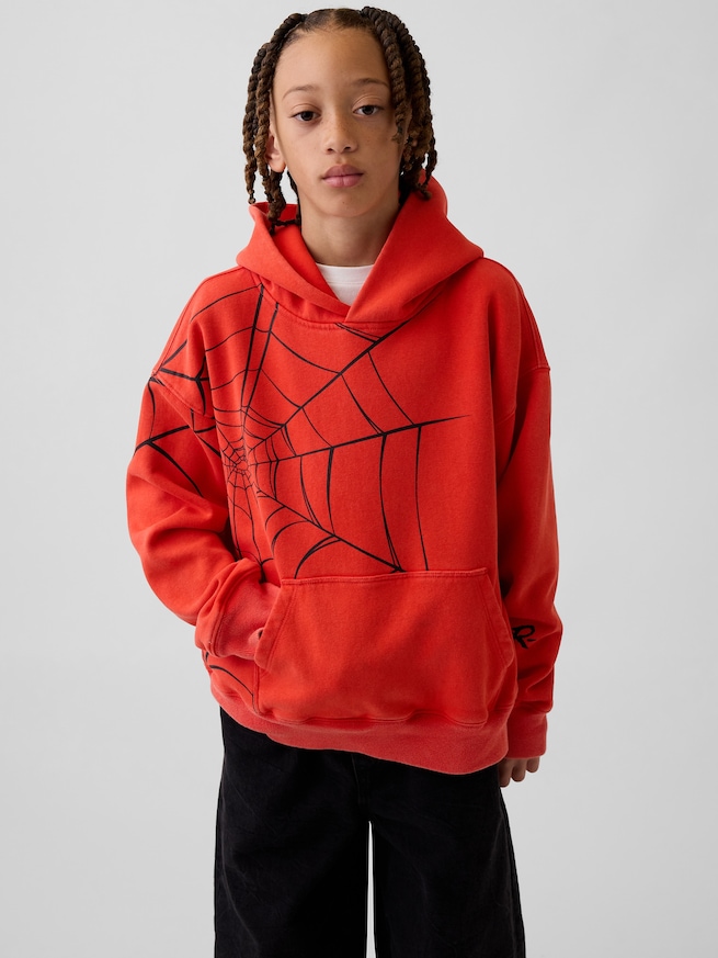 マーベル ヴィンテージソフト スパイダーマン リラックスフィット パーカー (キッズ)-0