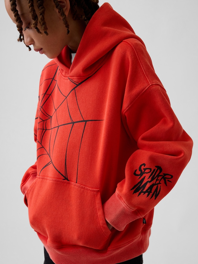 マーベル ヴィンテージソフト スパイダーマン リラックスフィット パーカー (キッズ)-4