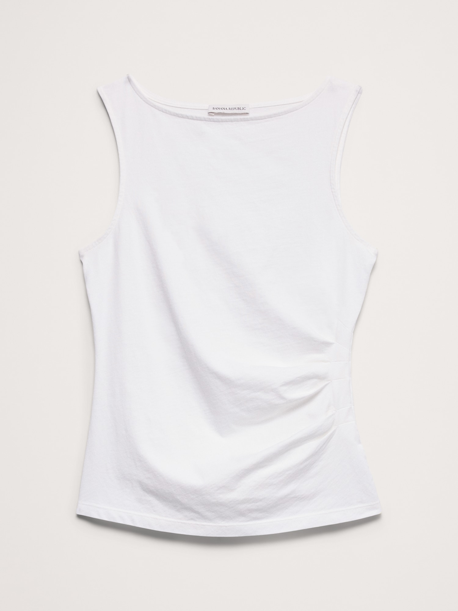 ヴィンテージ コットン ルーシュドサイド タンクトップ-3