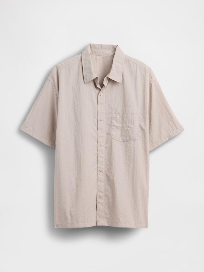 リサイクルナイロン100% ボクシーシャツ-4