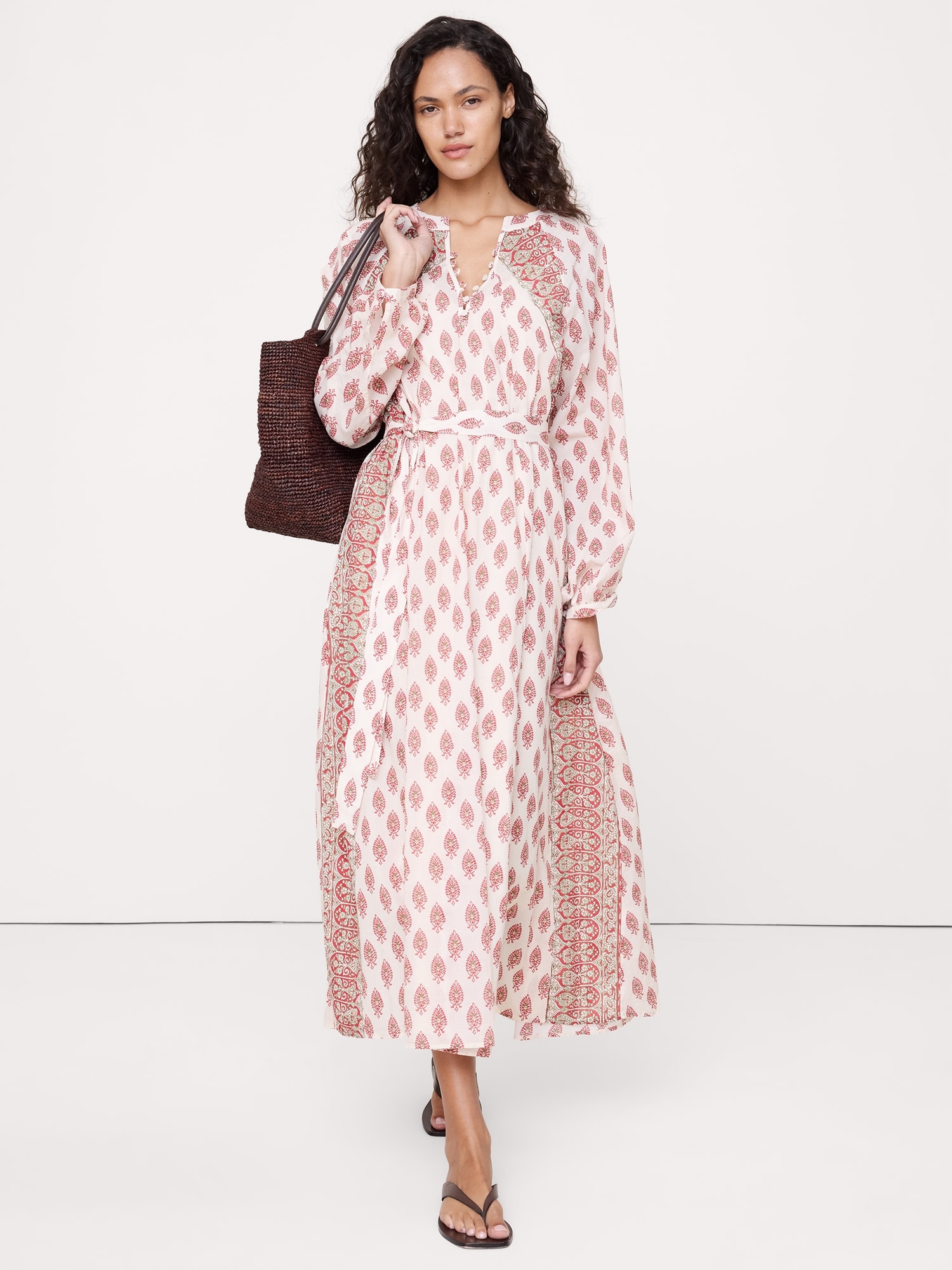 Lightweight Cotton Kaftan Maxi Dress