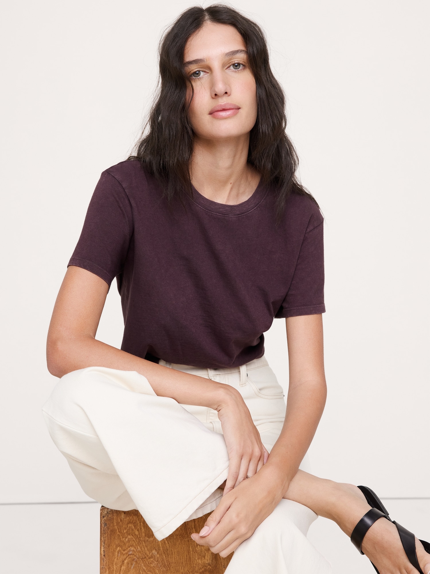 コットン スラブ クルーネック Tシャツ-0