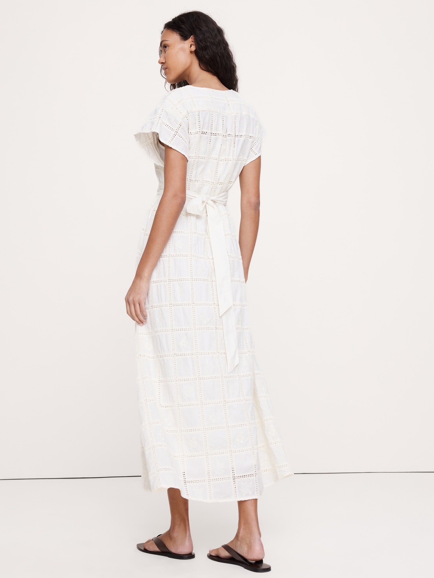 エンブロイダリー コットン マキシ ドレス-2