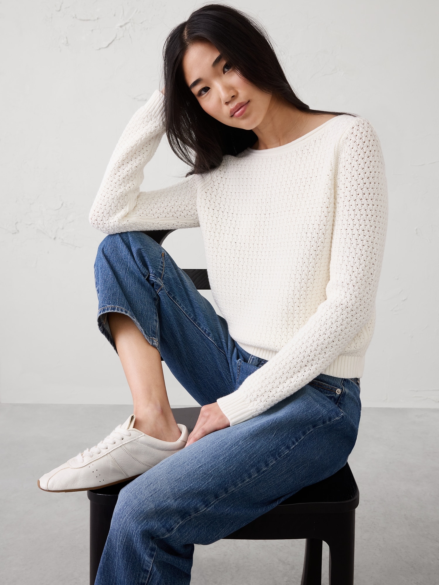 Boatneck Stitched Sweater