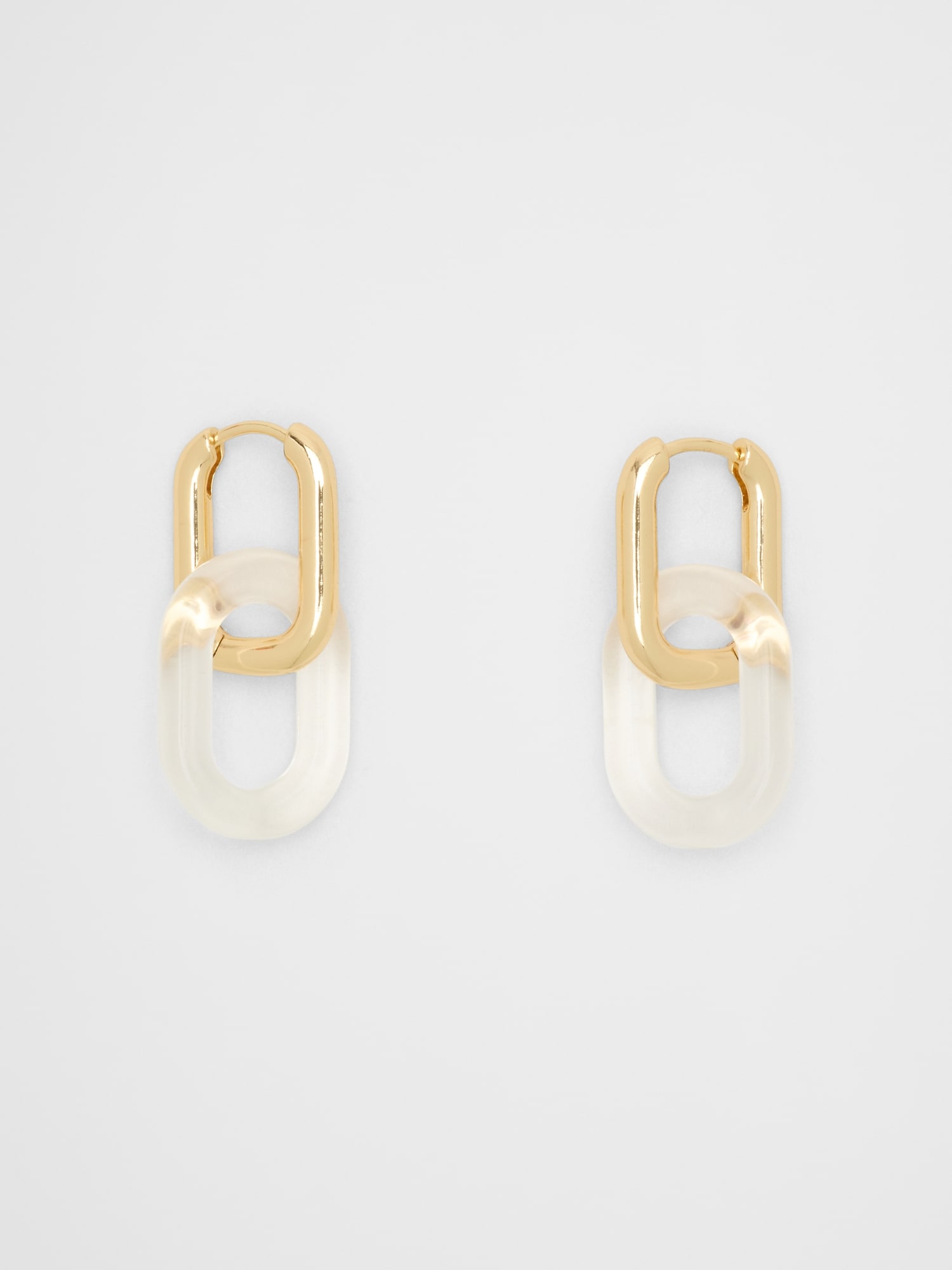 Clear Resin Link Earrings