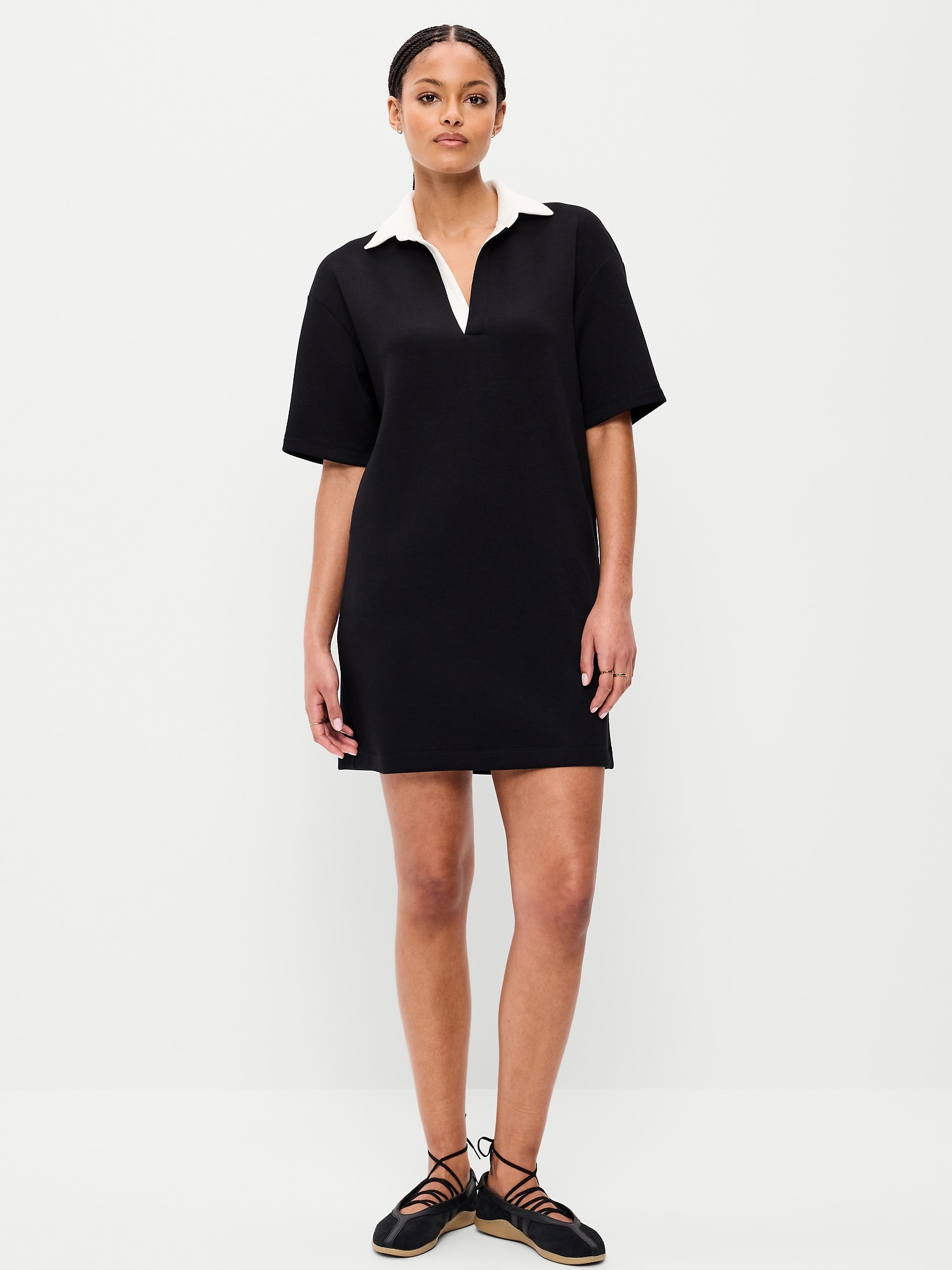 Bounce Fleece Short-Sleeve Polo Dress