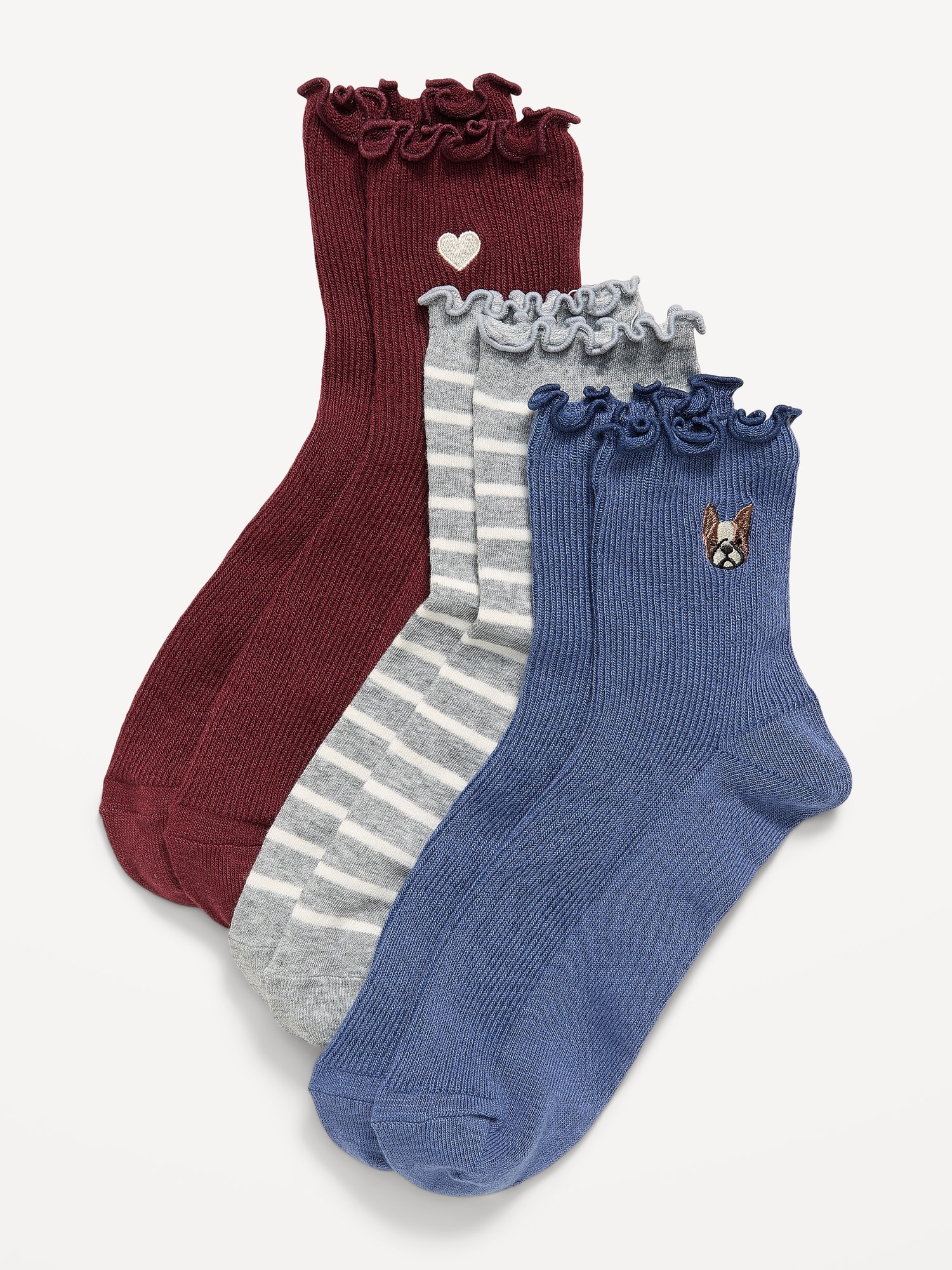 CHAUSSETTES À VOLANTS POUR FEMME (PAQUET DE 3 PAIRES)