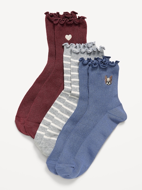 CHAUSSETTES À VOLANTS POUR FEMME (PAQUET DE 3 PAIRES)