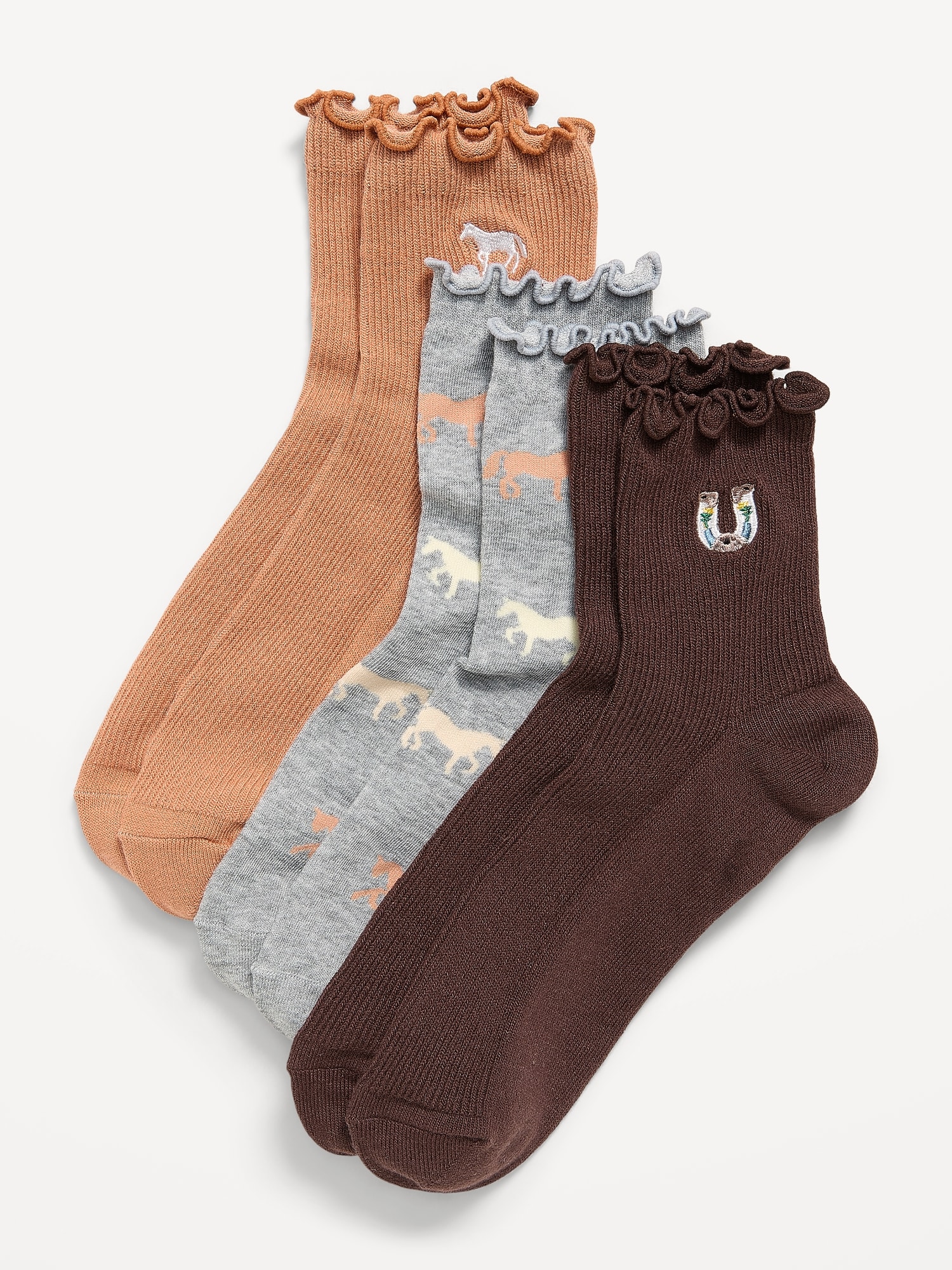 CHAUSSETTES À VOLANTS POUR FEMME (PAQUET DE 3 PAIRES)