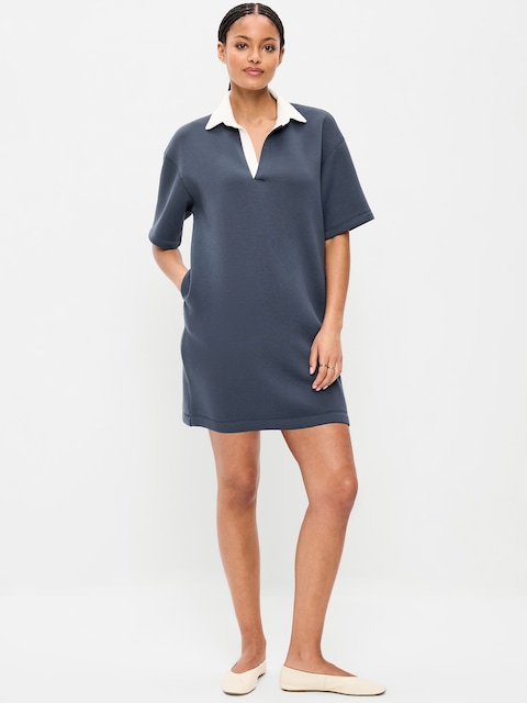 Bounce Fleece Short-Sleeve Polo Dress