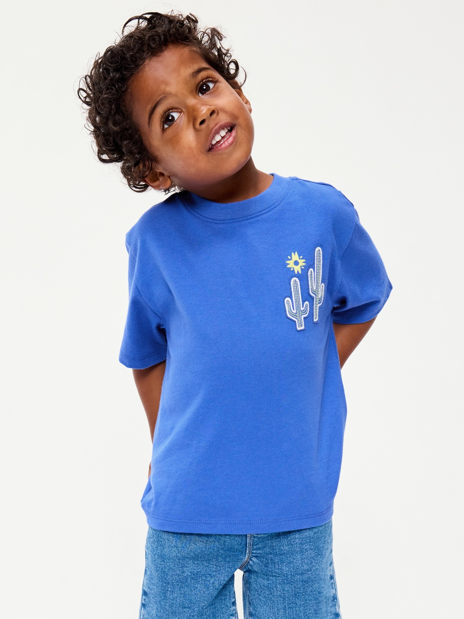Oversized Short-Sleeve Graphic T-Shirt for Toddler Boys
