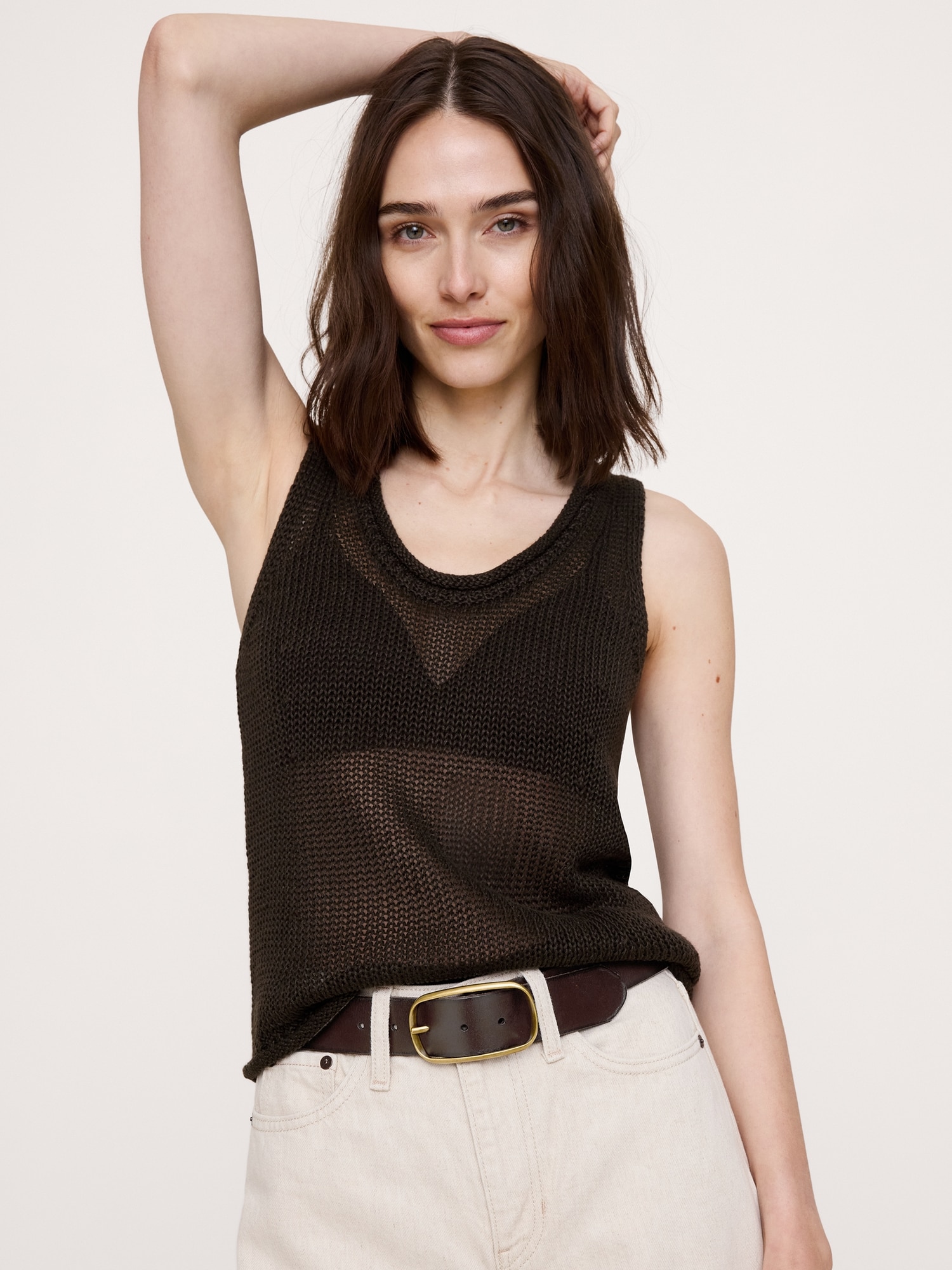 レザー オーバル バックル ベルト-1