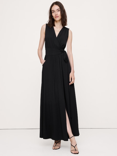 ROBE PORTEFEUILLE LONGUE EN TRICOT