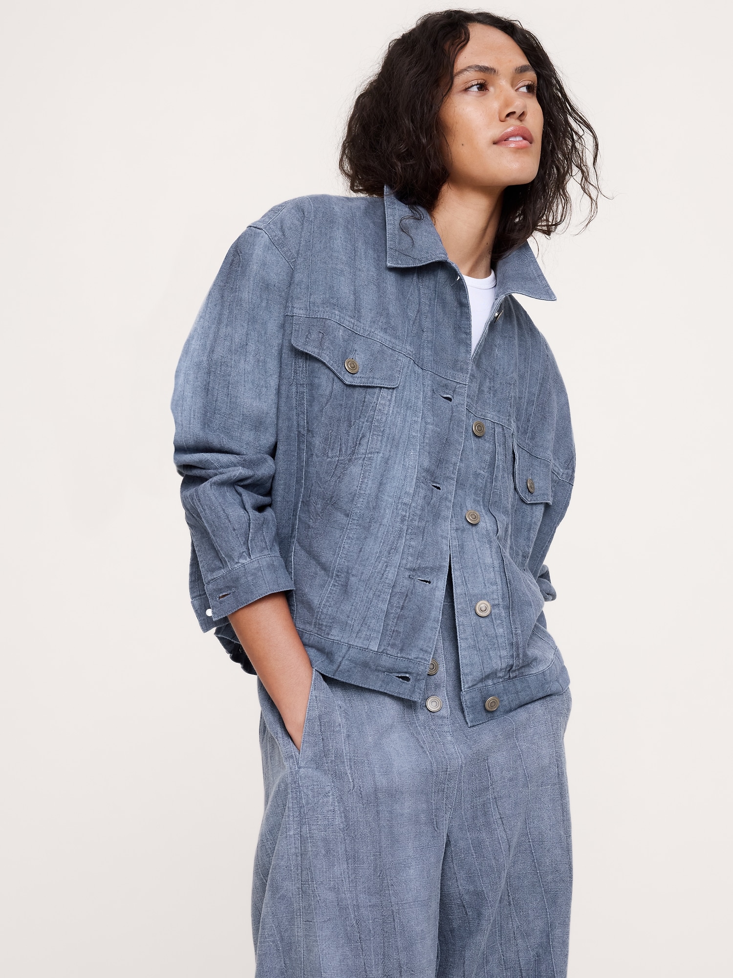 VESTE DE CAMIONNEUR EN COTON ET RAMIE