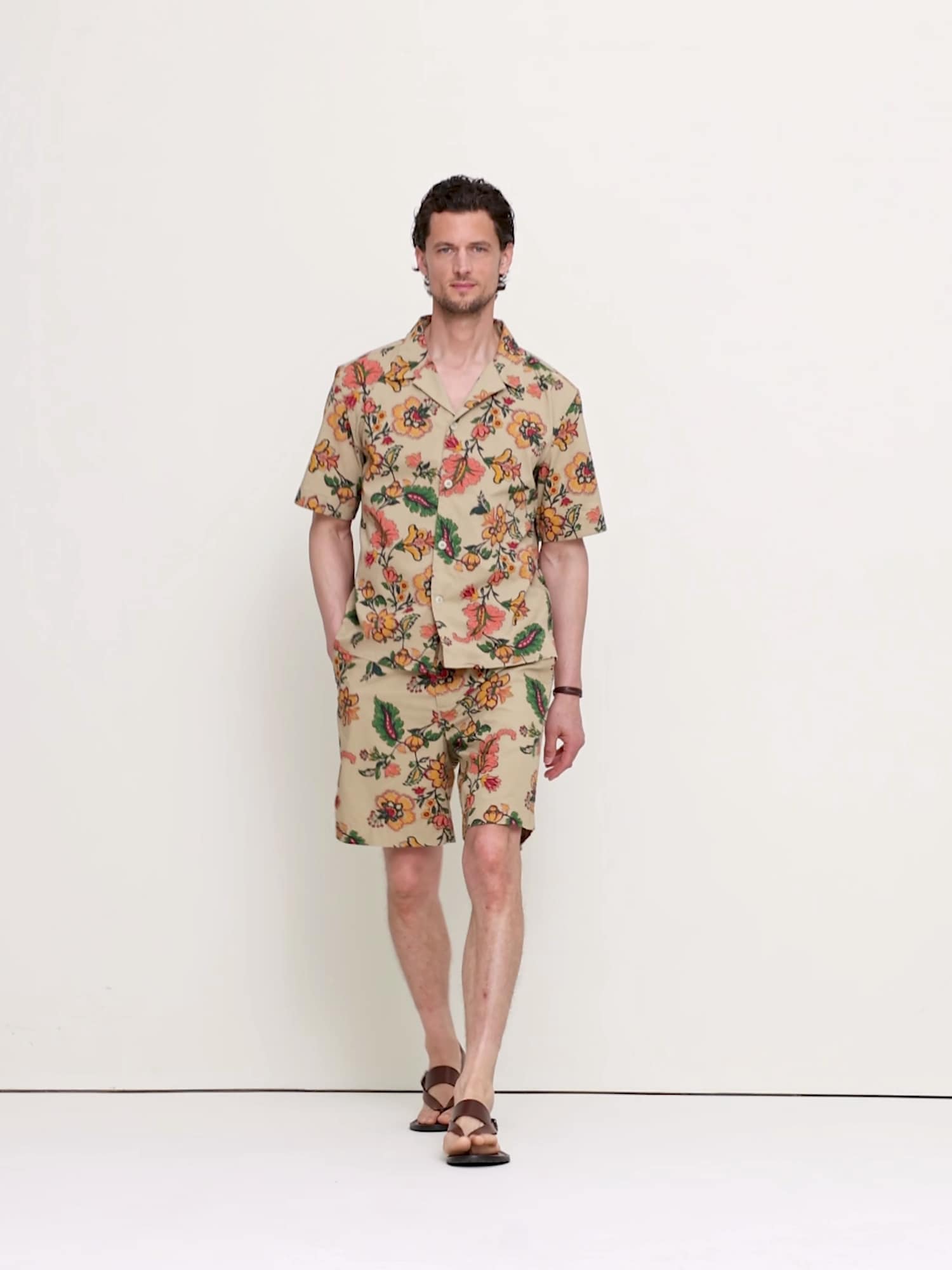 リラックスフィット コットンポプリン リゾートシャツ-4