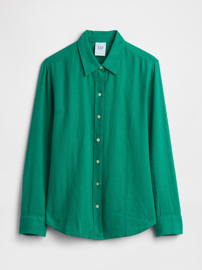 リネンブレンド イージーシャツ-4