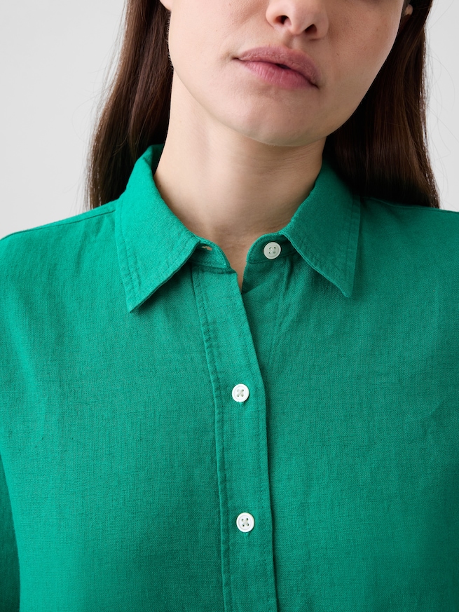 リネンブレンド イージーシャツ-3