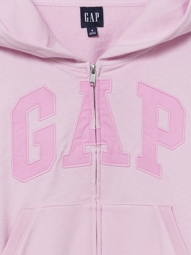 フレンチテリー オーバーサイズ GAPロゴ ジップアップパーカー-1