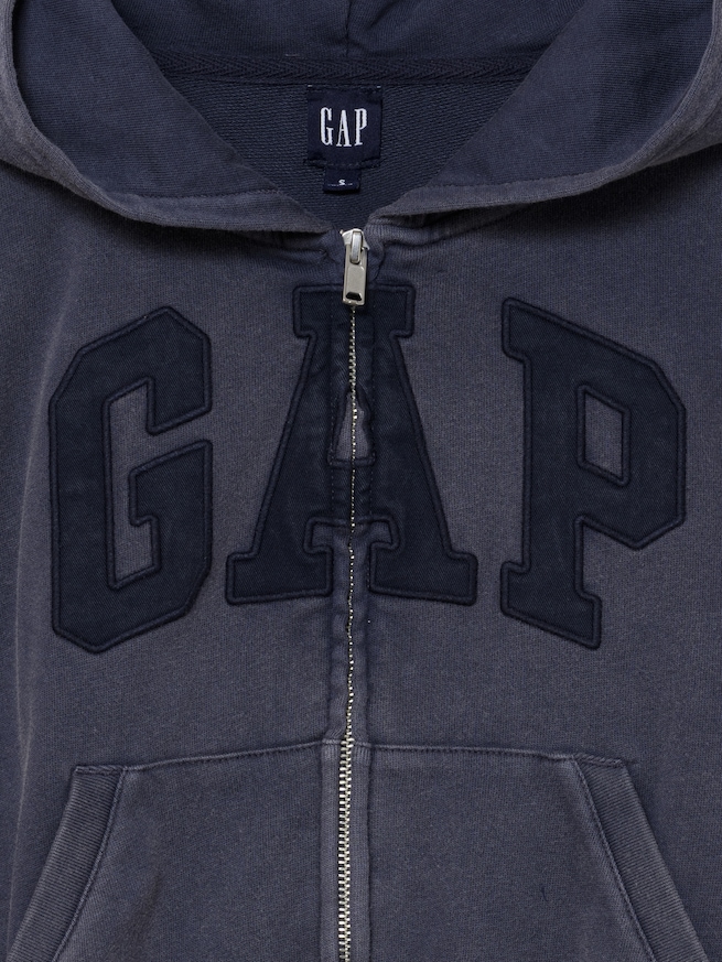 フレンチテリー オーバーサイズ GAPロゴ ジップアップパーカー-1