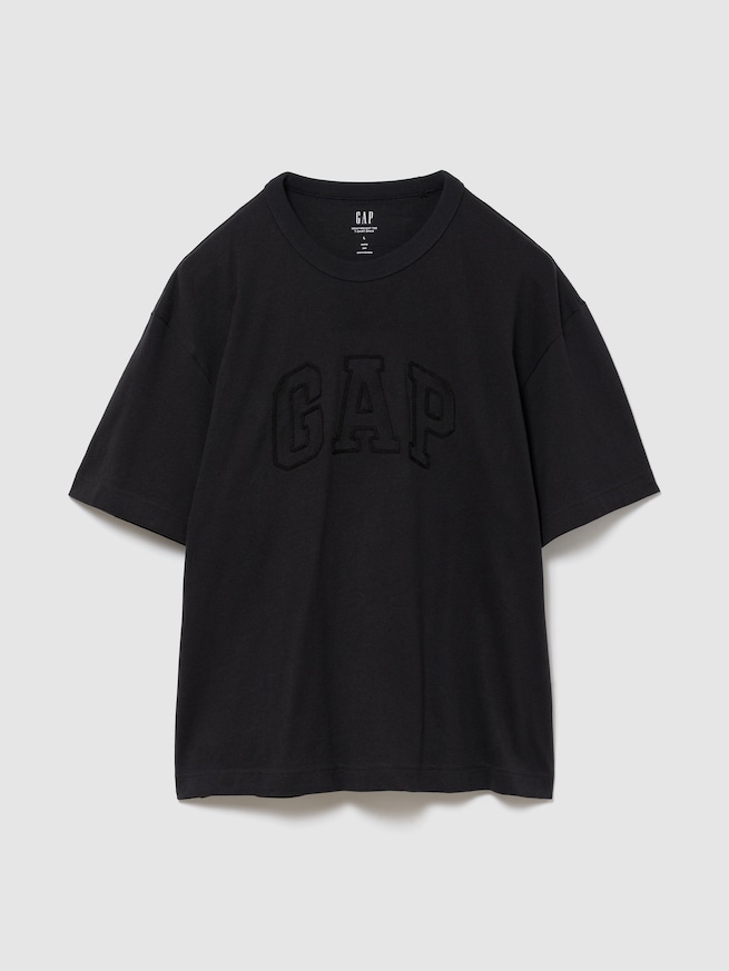 ヘビーウェイト GAPロゴ リラックスフィット クロップドTシャツ-0