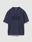 ヘビーウェイト GAPロゴ リラックスフィット クロップドTシャツ-0