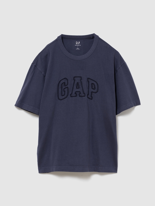 ヘビーウェイト GAPロゴ リラックスフィット クロップドTシャツ-0