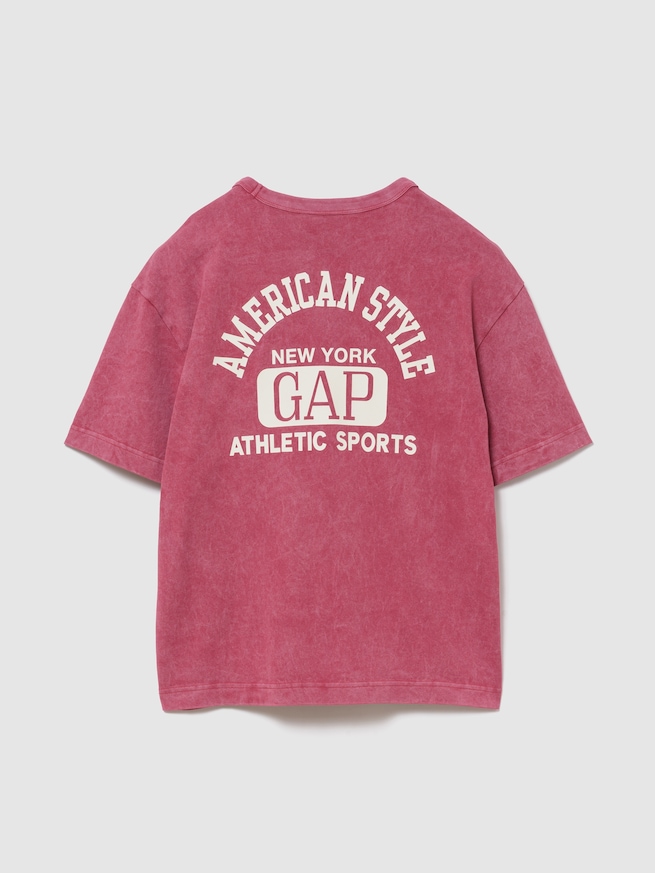 ヘビーウェイト GAPロゴ リラックスフィット クロップドTシャツ-2