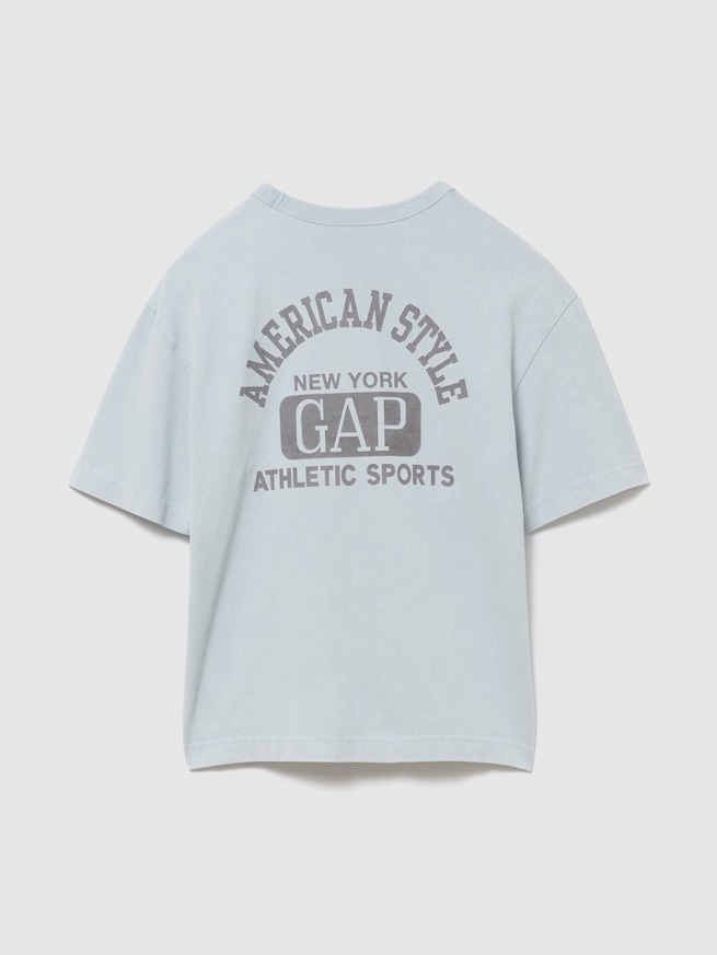 ヘビーウェイト GAPロゴ リラックスフィット クロップドTシャツ-2