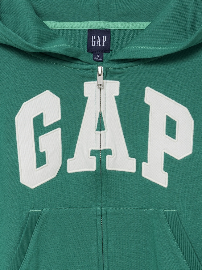 フレンチテリー オーバーサイズ GAPロゴ ジップアップパーカー-2